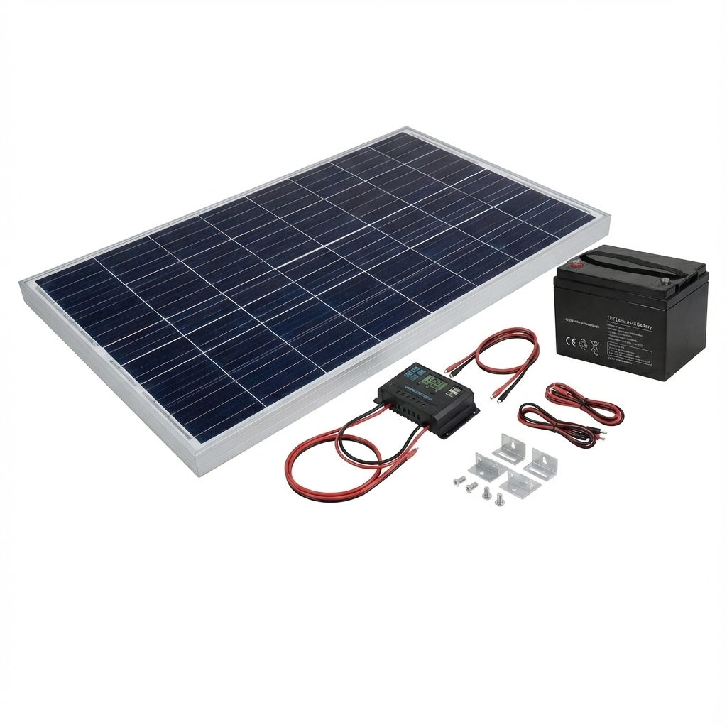 Solar power system components providing off-grid power for modular safety and communication deployments